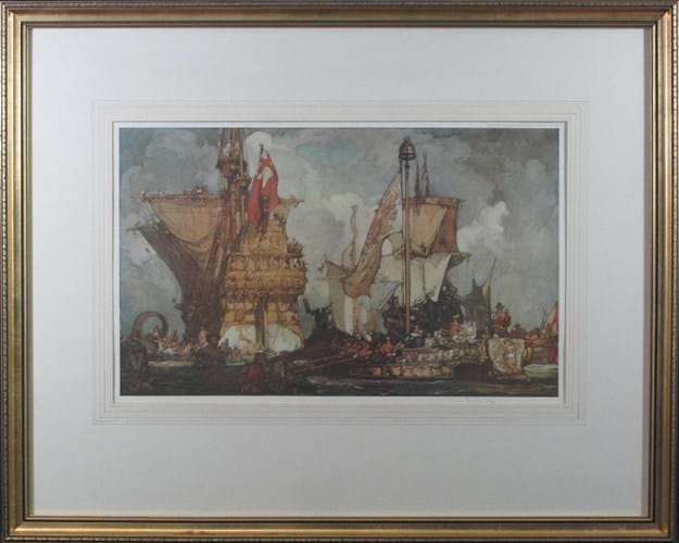 ‘Queen Elizabeth's ships’ by Sir Frank Brangwyn