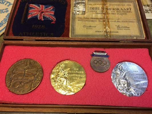 Jack London's Olympic bronze and silver plus a medal his uncle had gold plated - credit HANSONS.jpg