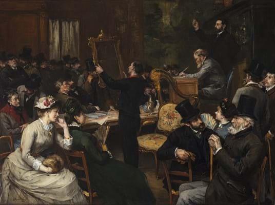 TALBARDON & GAUTIER, Henri Michel-Lévy (1844-1914), La vente publique, huile sur toile, 99 x 131,4 cm, signé en bas à gauche  Michel-Lévy.jpg