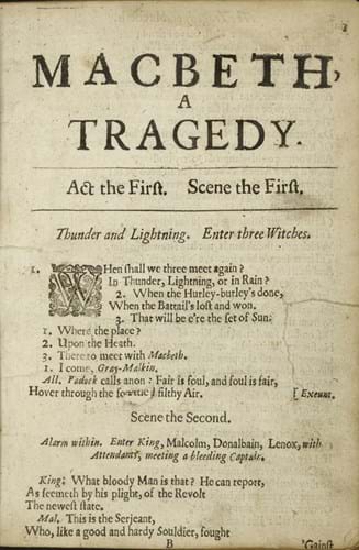 first quarto edition copy of ‘Macbeth: A Tragedy’