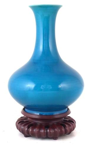 Chinese turquoise-glazed vase