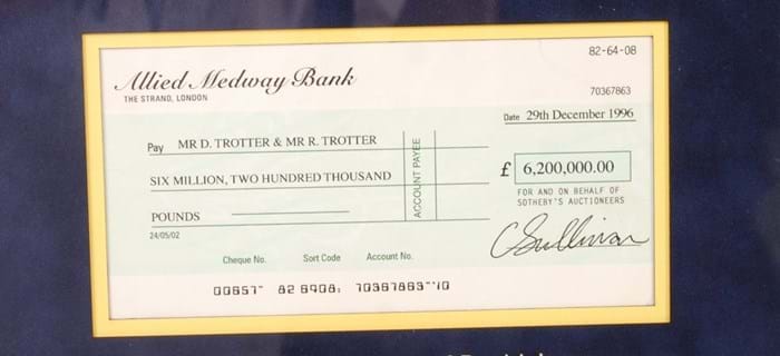 Only Fools and Horses cheque