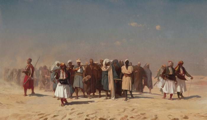 ‘Egyptian Recruits Crossing the Desert’ by Jean-Leon Gerome