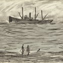LS Lowry’s drawing ‘Trawler in a Rough Sea’