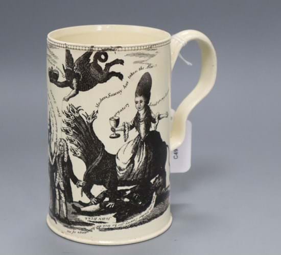 English creamware pottery mug