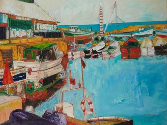 Harbour scene by John Bellany 