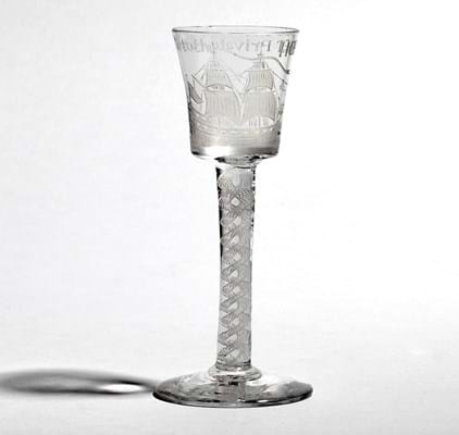 Privateer 18th century wine glass