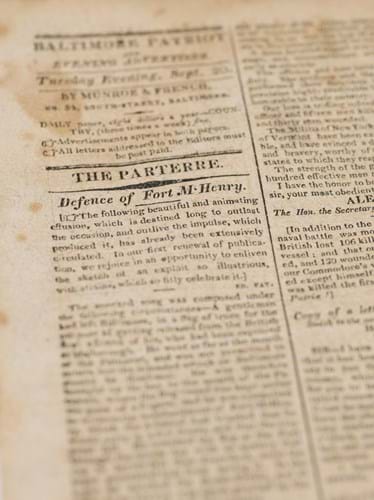 ‘The Star-Spangled Banner’ issue of the Baltimore Patriot & Evening Advertiser