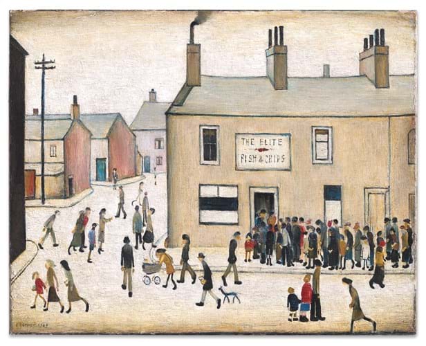 ‘The Elite Fish and Chip Shop’ by LS Lowry