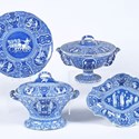 Spode blue and white printed pearlware