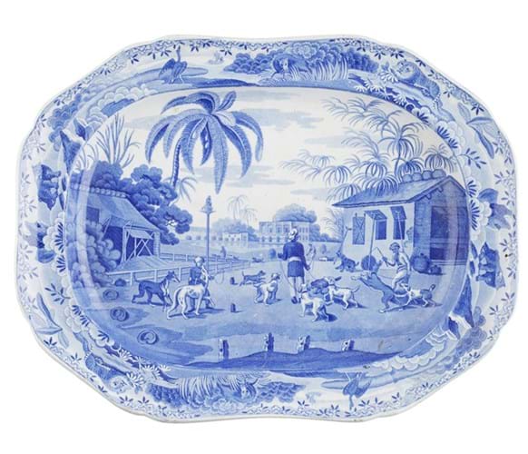 A Spode blue and white dish