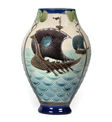 Burmantofts faience pottery vase 