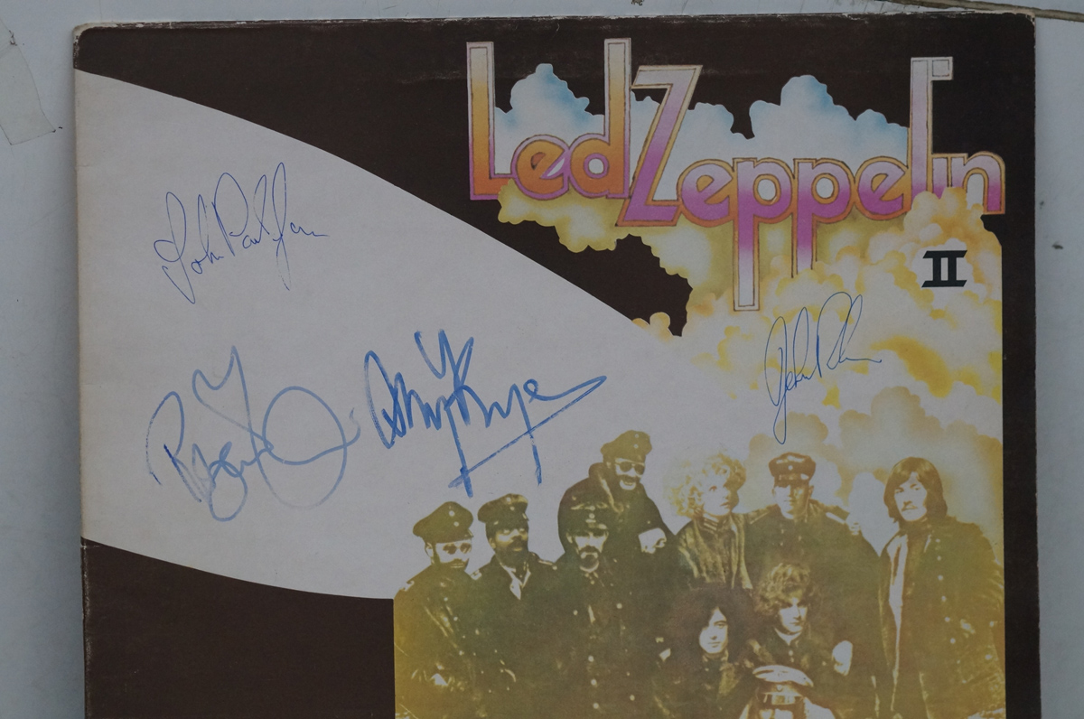 Led Zeppelin °  „Jimmy“ Page Bonham Jones   Autogrammfoto Robert Plant 
