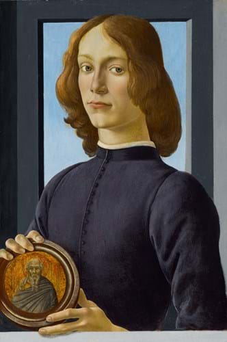‘Young Man Holding a Roundel’ by Sandro Botticelli