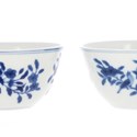 Blue and white ‘bird and tree’ bowls