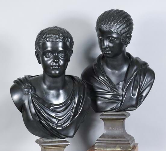 Bronze busts of Publius Septimus Geta and Plautilla