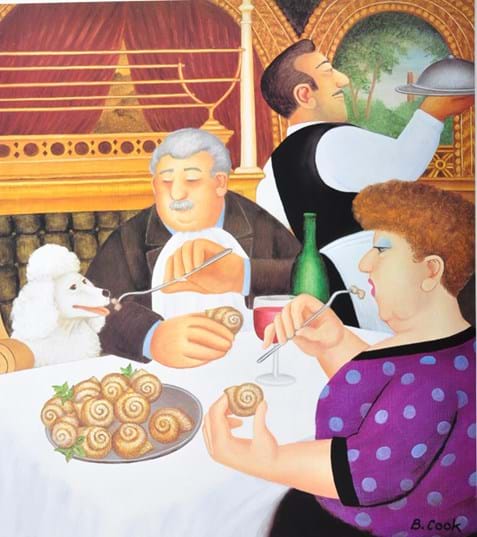 ‘Dining In Paris’, a Beryl Cook print