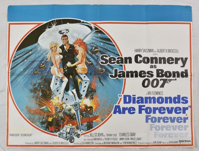James Bond Diamonds Are Forever poster