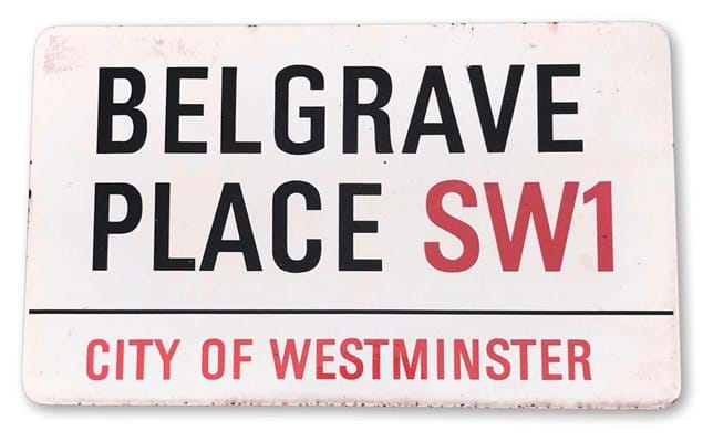 Belgrave Place sign