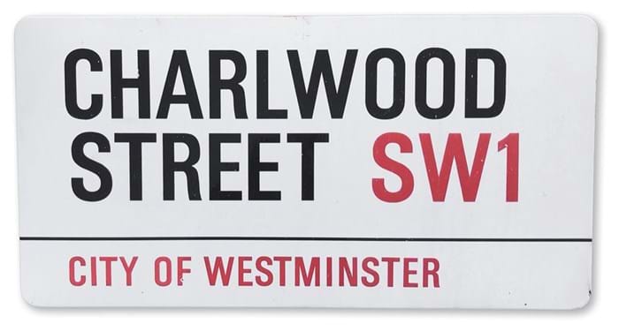 Charlwood Street sign