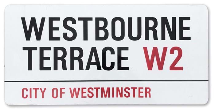Westbourne Terrace sign