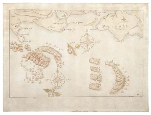 One of 10 rare maps depicting the Spanish Armada