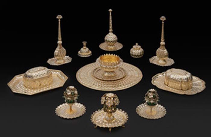 Mughal silver Durbar set