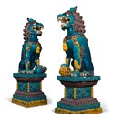 Buddhist lion statues