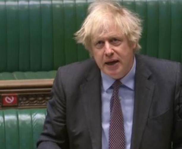 Prime minister Boris Johnson in the House of Commons 