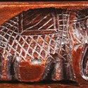 Elephant shaped fruitwood biscuit mould