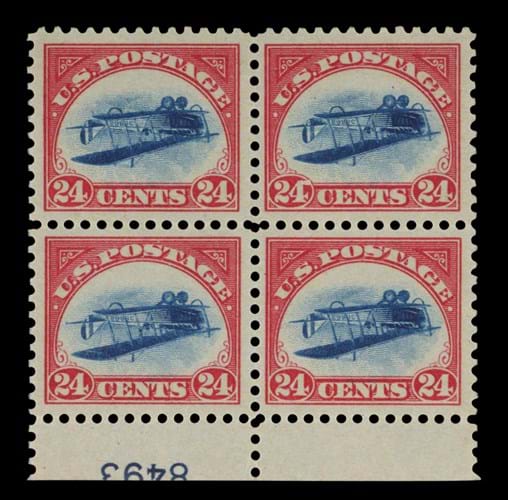 The 24-Cent ‘Inverted’ Jenny plate block