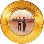 Russian imperial plate shows guards on duty