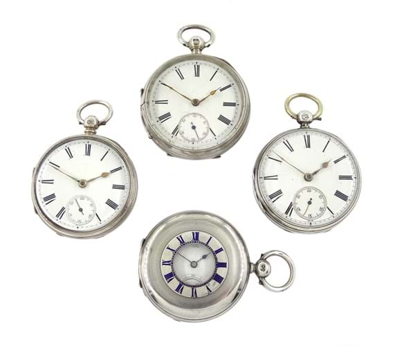 Four Victorian pocket watches