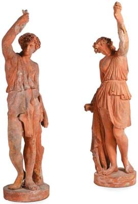 Terracotta models of Bacchantes