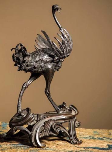 Bronze model of an ostrich