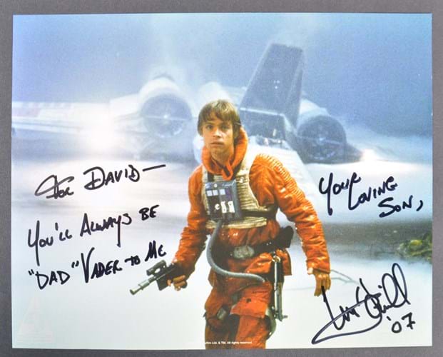 Signed Luke Skywalker photo