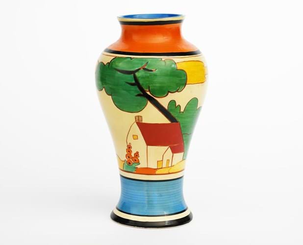 Clarice Cliff ‘Red Roofs’ Fantasque Bizarre Mei Ping vase