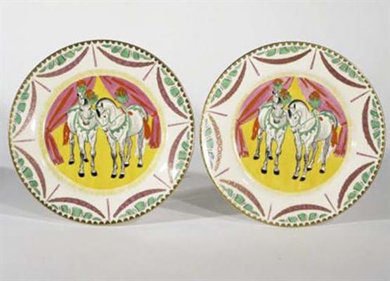 Clarice Cliff tableware Circus range designed by Dame Laura Knight