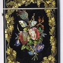 Victorian card case inlaid in mother-of-pearl