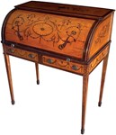 The web shop window: Chippendale period satinwood and marquetry desk