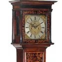 Walnut and floral marquetry clock by Thomas Baley