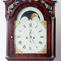 Mahogany eight-day painted dial clock