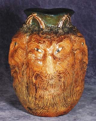Martin Brothers  satyr vase