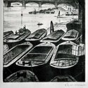 Waterloo Bridge drypoint etching by Nevinson