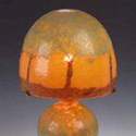 Monart  lamp in mottled orange glass
