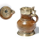 Edward VI silver-gilt mounted Rhenish salt-glazed tankard
