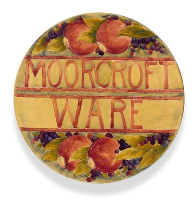 Moorcroft advertising plaque in Pomegranate design