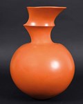 Odundo orange vase offered at Lawrences in Crewkerne