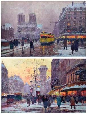 Parisian winter street scenes