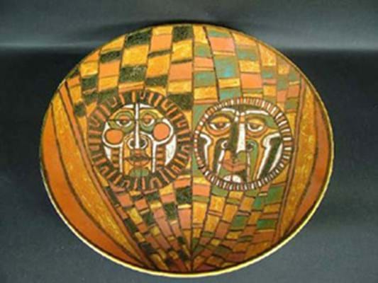 Poole Pottery sunbursts and sunspots charger